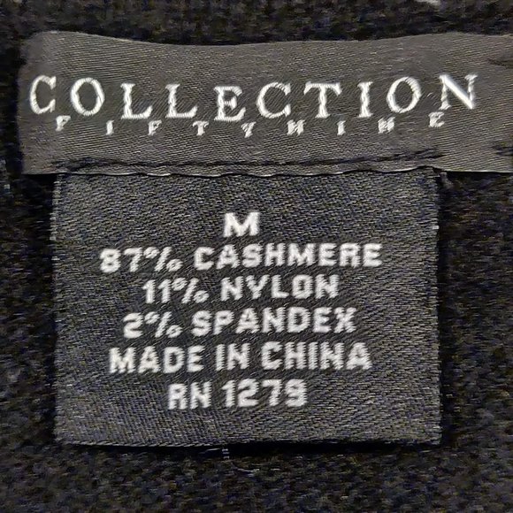 Collection Fifty Nine Womens Black 100% Cashmere Ruffle Trim Snaps Cardigan M - Picture 8 of 9